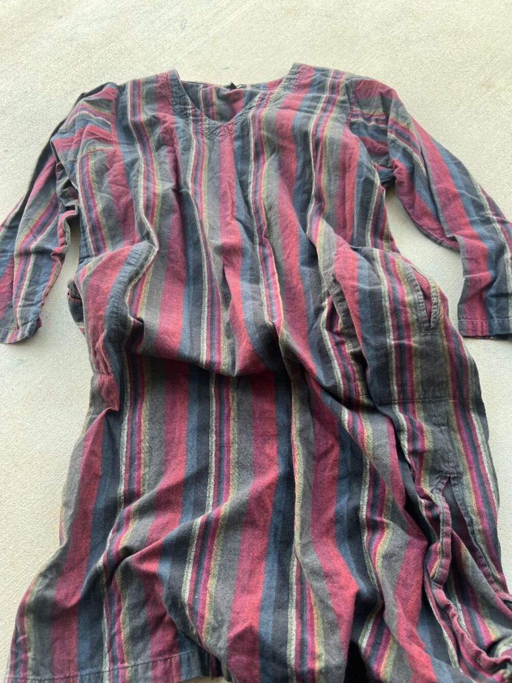 Vintage J.Peterman Striped V‎ Neck Maxi Dress